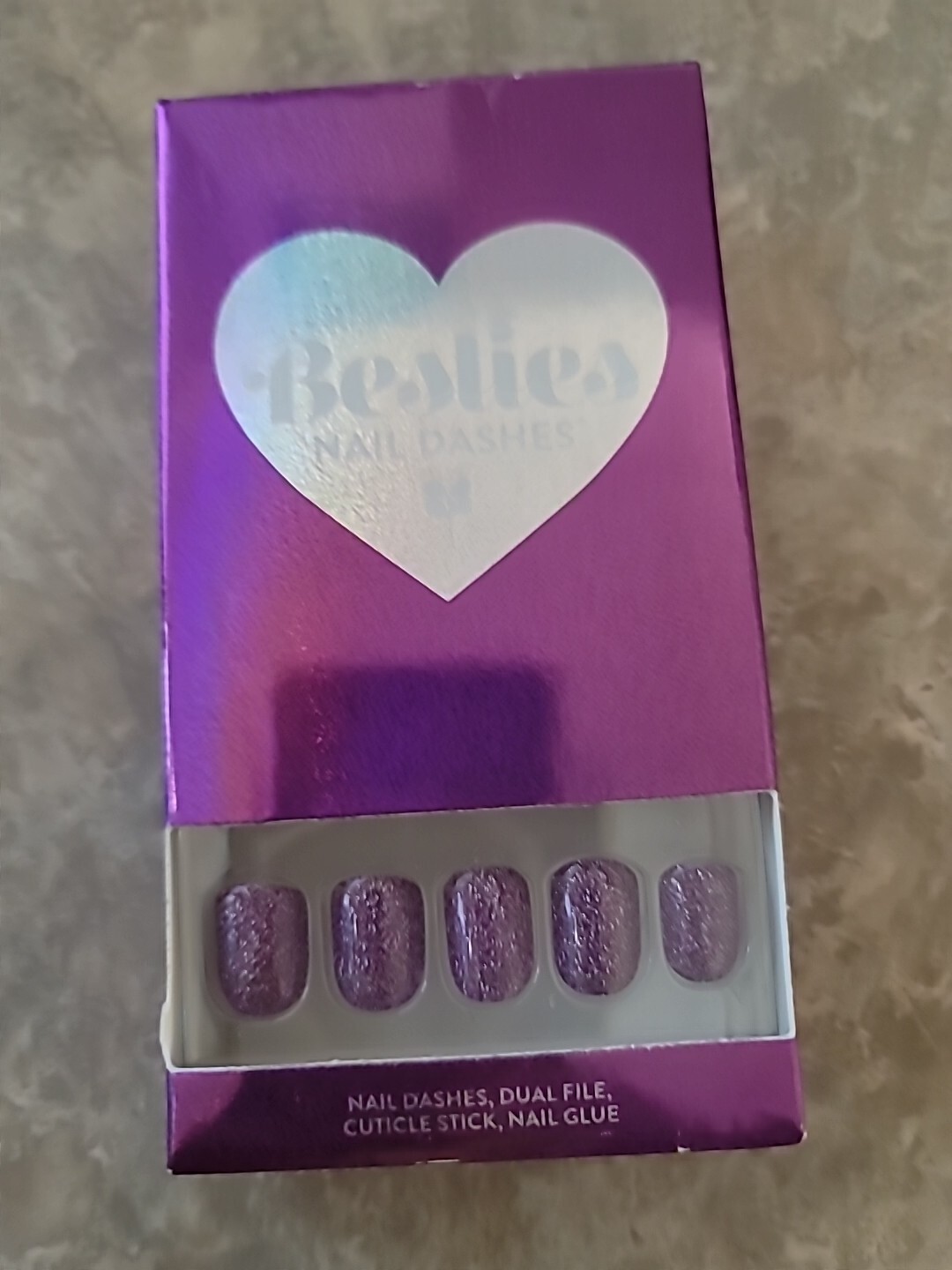 Red Aspen Short Square Glitter, “Besties Demi Rose”