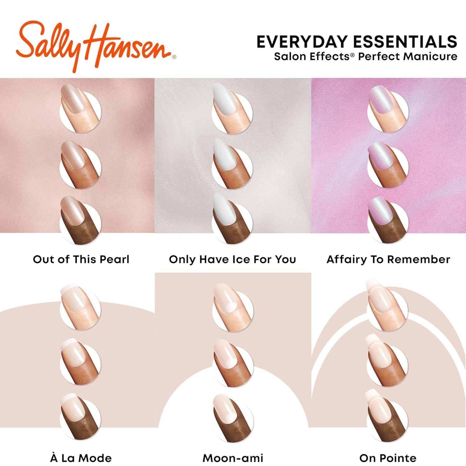 Salon Effects® Perfect Manicure, Moon-Ami, Press On Nails, Oval Shaped, Non-D…