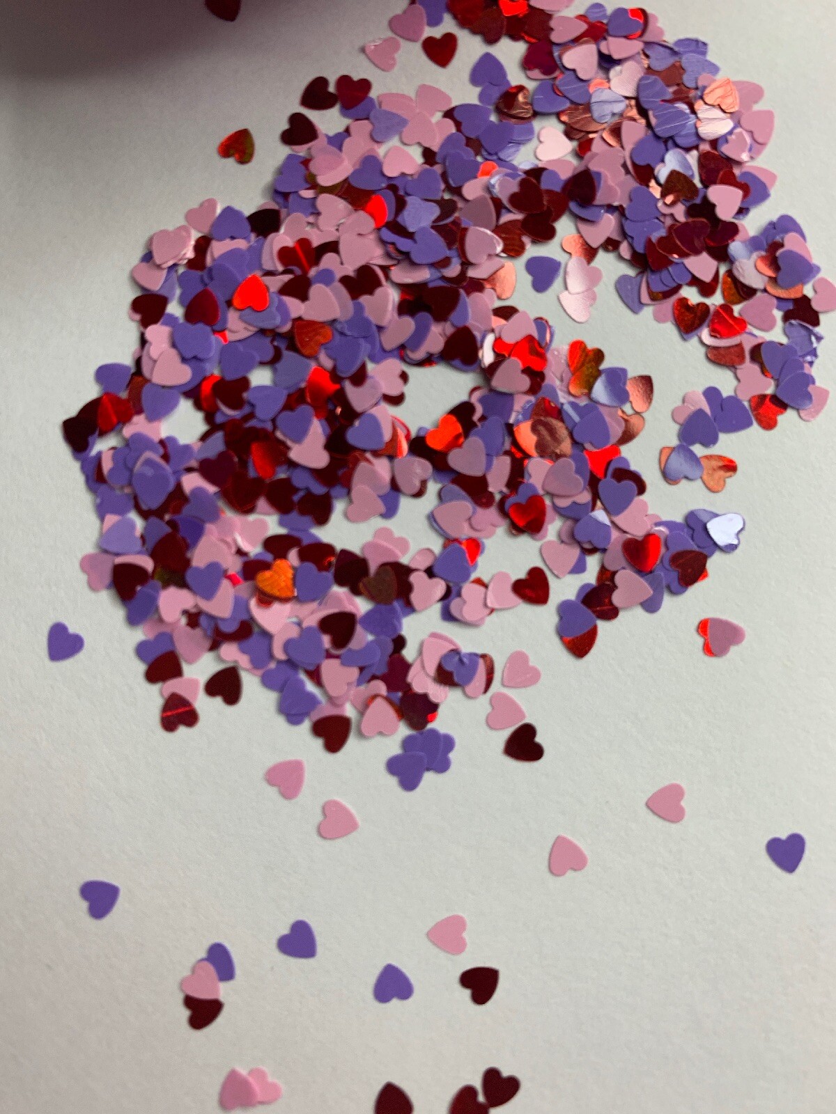 Valentine’s Hearts Pink, Purple, Red Nail Glit | 1 TSP | Gel Nail Art & Acrylic