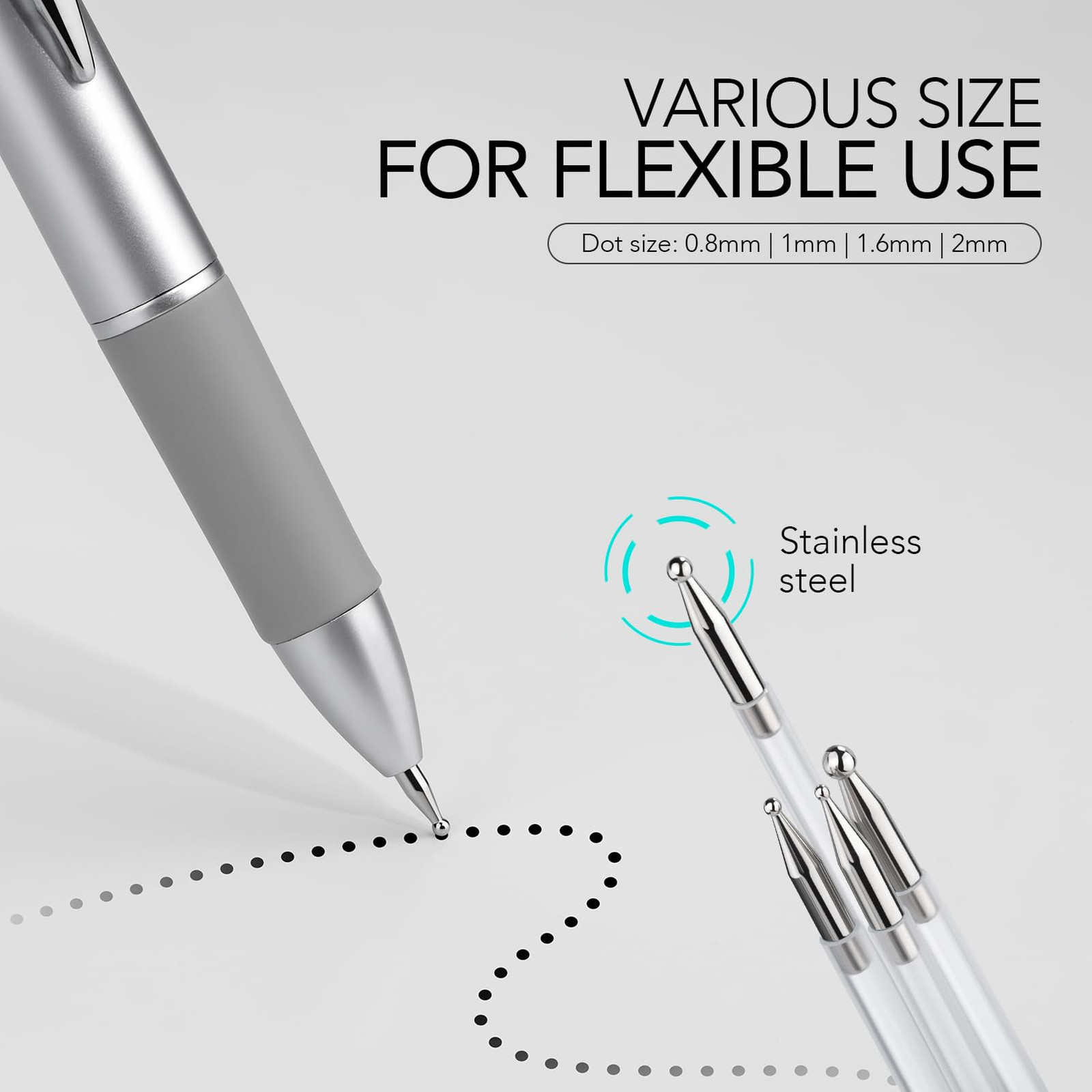 Nail Dotting Pen Manicure Art Tools 4-in-1 Ballpoint Design Size Marking