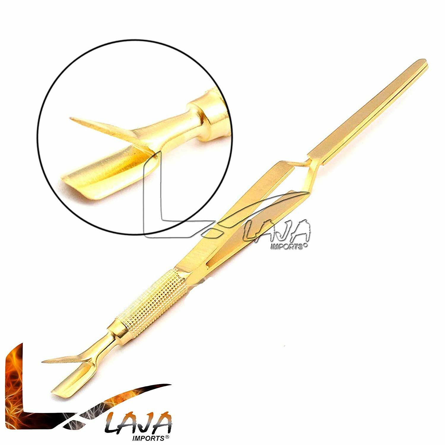 Gold Tit Acrylic Nail Pincher Multi Function Magic Wand Cuticle Pusher Tweezer