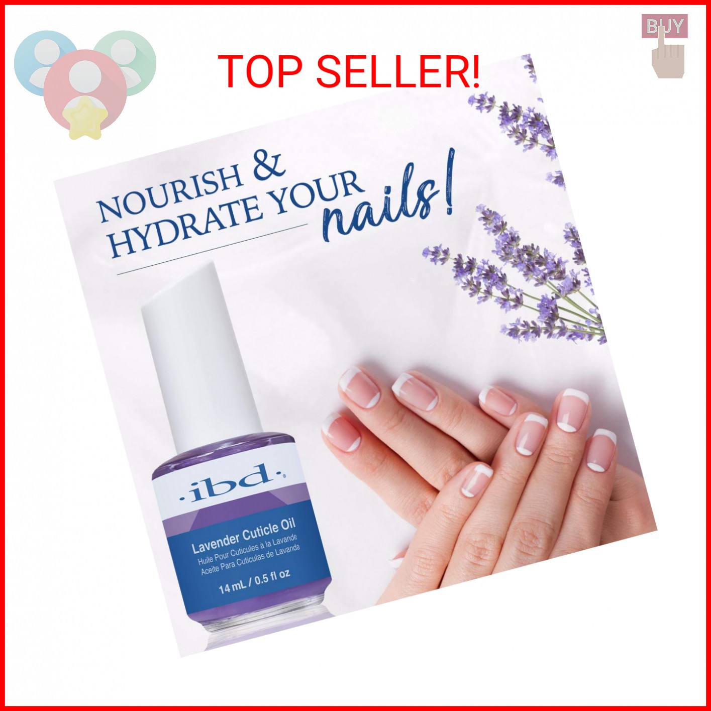 IBD Lavender Cuticle Oil – Moisturizing Nail Oil for Growth & Strength, Repair D
