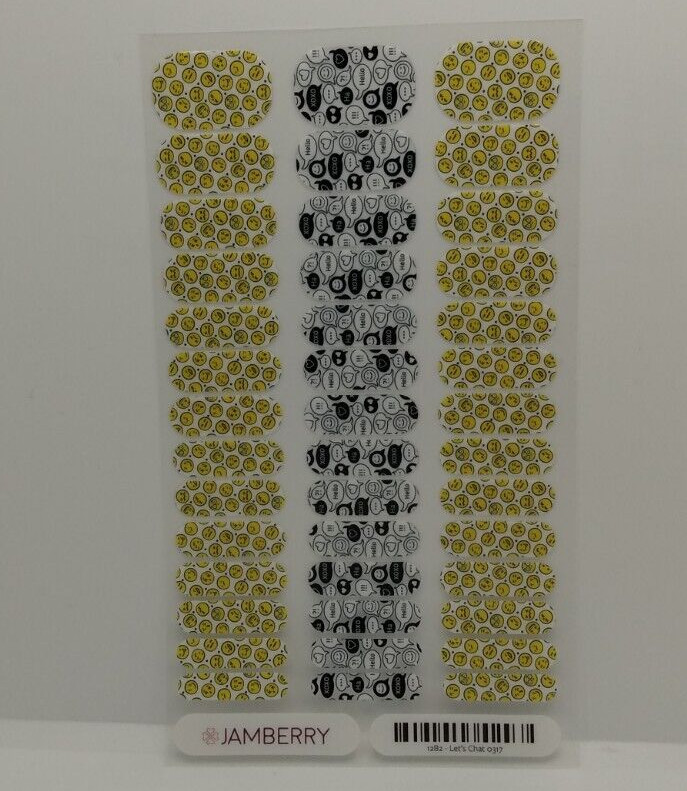 Jamberry Nail Wrap Kid “Let’s Chat” Emoji Texting Jr Youth Full Sheet