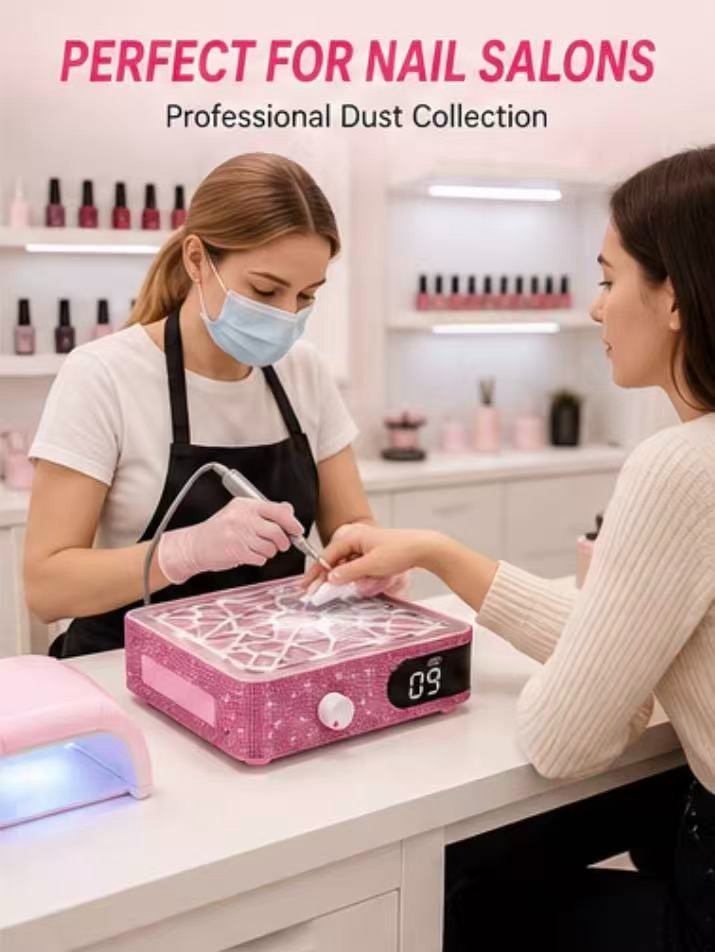 Nail Dust Collector Strong Suction 4000RPM Adjustable Nail Vacuum for Manicure S