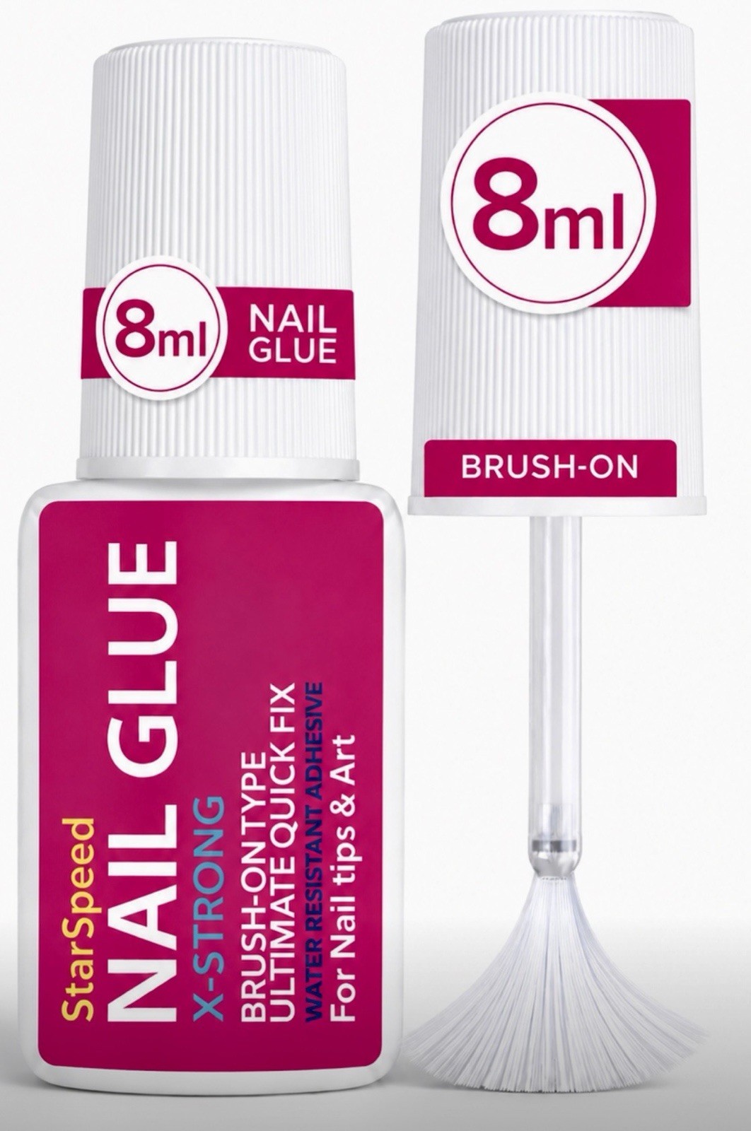 Extra-Strong Brush-On Quick-Dry Nail Glue 8ml for Nail Tips & Nail Art