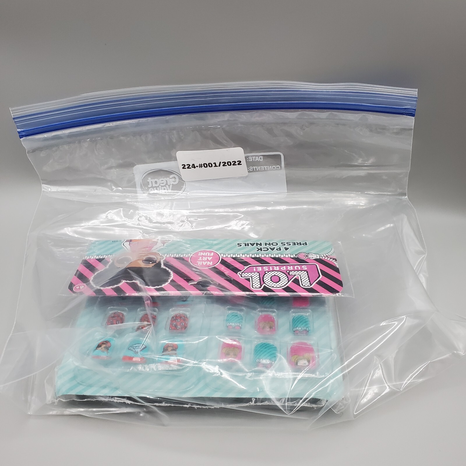L.O.L. Suprise Nail Art Press On Kids Pink Red 4 Pack