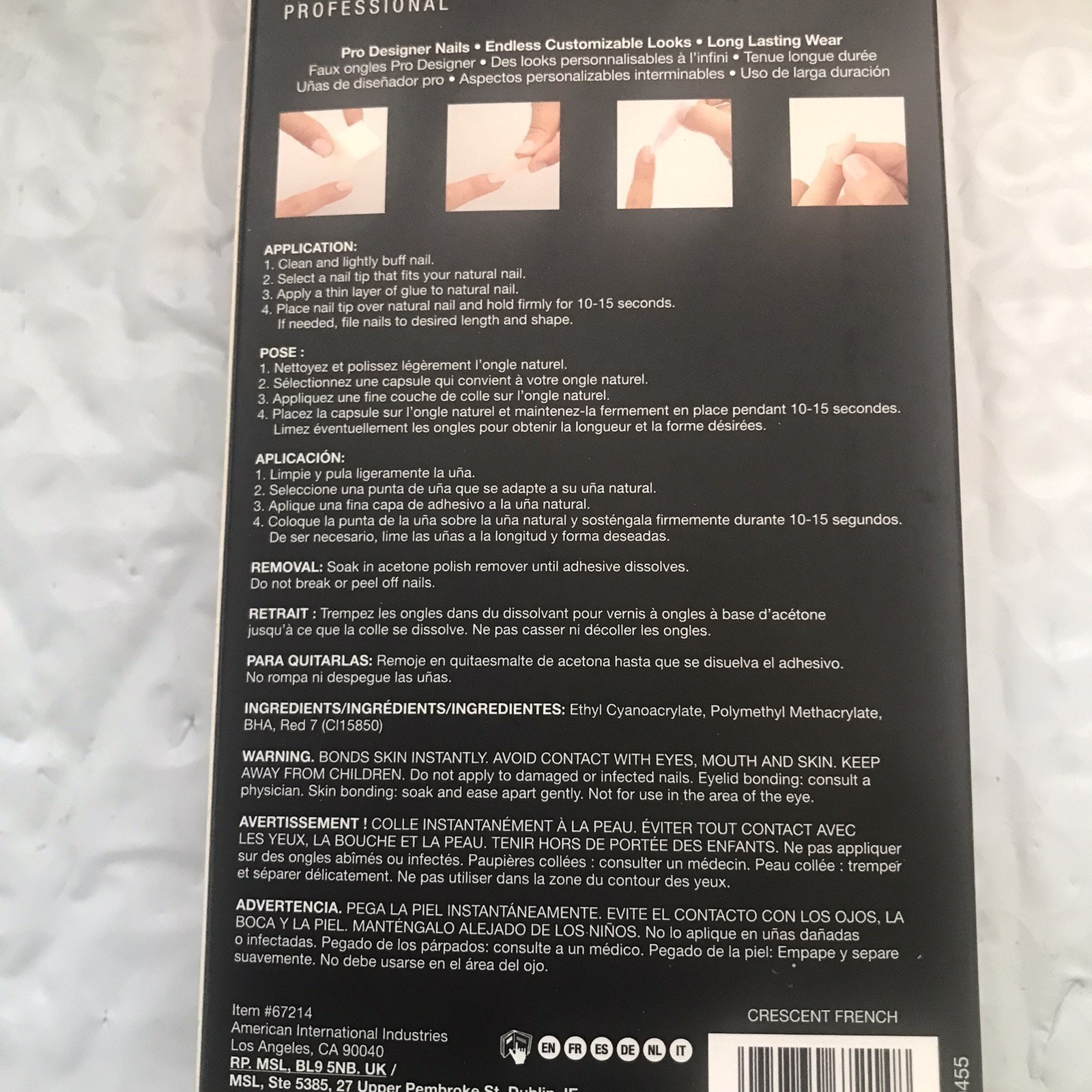 ARDELL Nail Addict Premium 28 Nails French Bandeau, French Manicure New 3 Pack