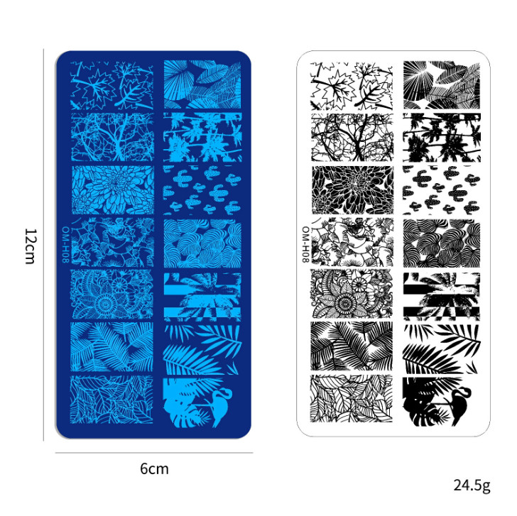 Valentine Rose Love Leopard Nail Art Stamping Manicure DIY Template Image Plate