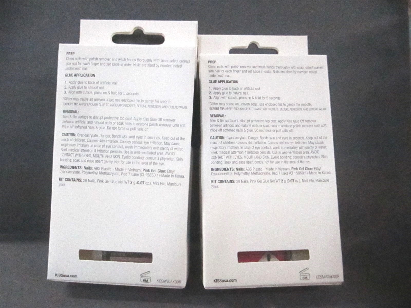 Kiss Classy Pink Medium Coffin New Nail, New Me Press On Nails – Lot of 2