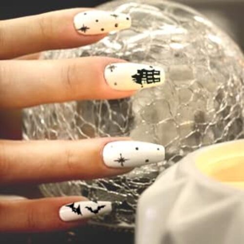 Acrylic Nail Tips Kit 500 Pcs French Tip Nails Set Square Half Cover Natural