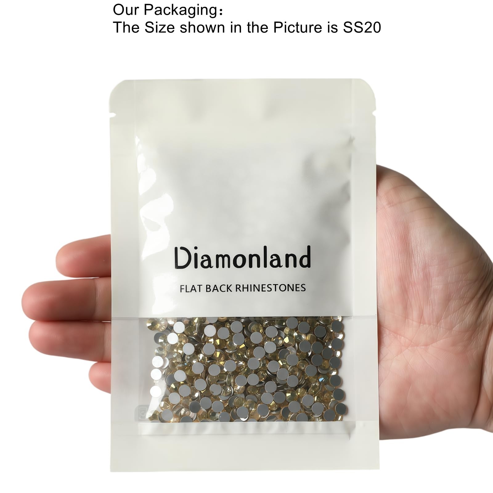 Diamonland Flatback Glass Crystal Rhinestones Rounds Gems for Bedazzling Nail…
