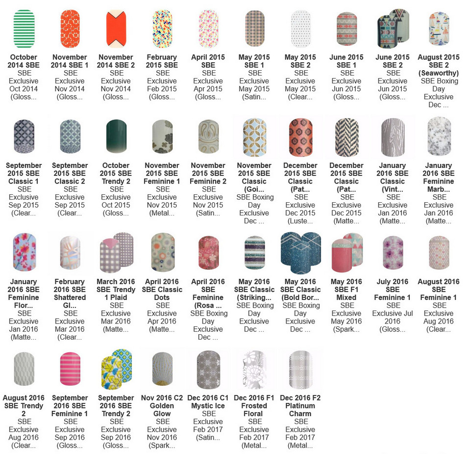 Jamberry Nail Wraps – StyleBox 2014-16 Wraps – HALF SHEETS – Varies Great Styles
