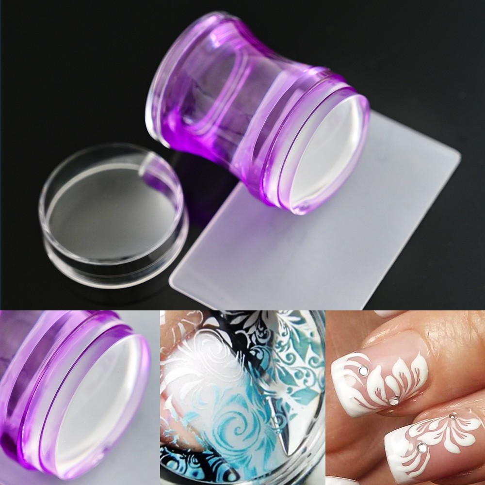 Jelly Silicone Nail Stamper Scraper Set Nail Templates Stamp For Stamping Polish