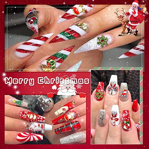 Christmas Nail Rhinestones, Super Valued Over 1500pcs 6 6 Count (Pack of 1) Red