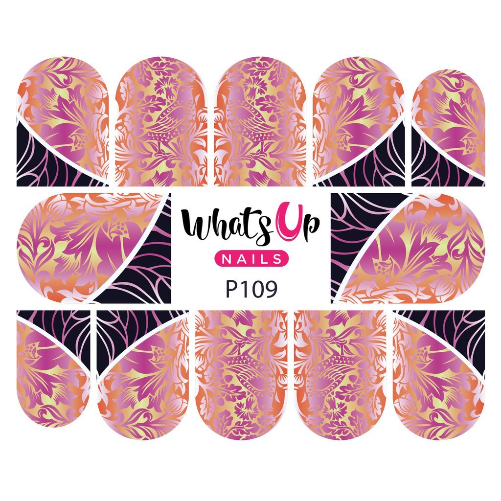 Whats Up Nails P109 Two Birds in the Bush Water Decals Sliders for Nail Art