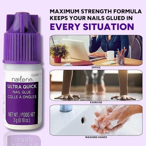 Ultra Quick Nail Glue – Durable Easy to Apply False Nail Glue – Repairs Natur…
