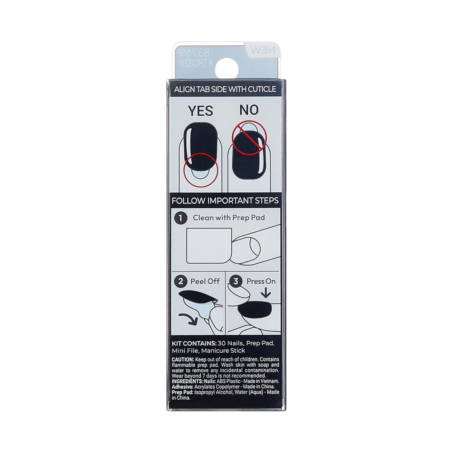 Effortless All Black Short Press-On Nails with Super Hold Adhesive – 30 Count