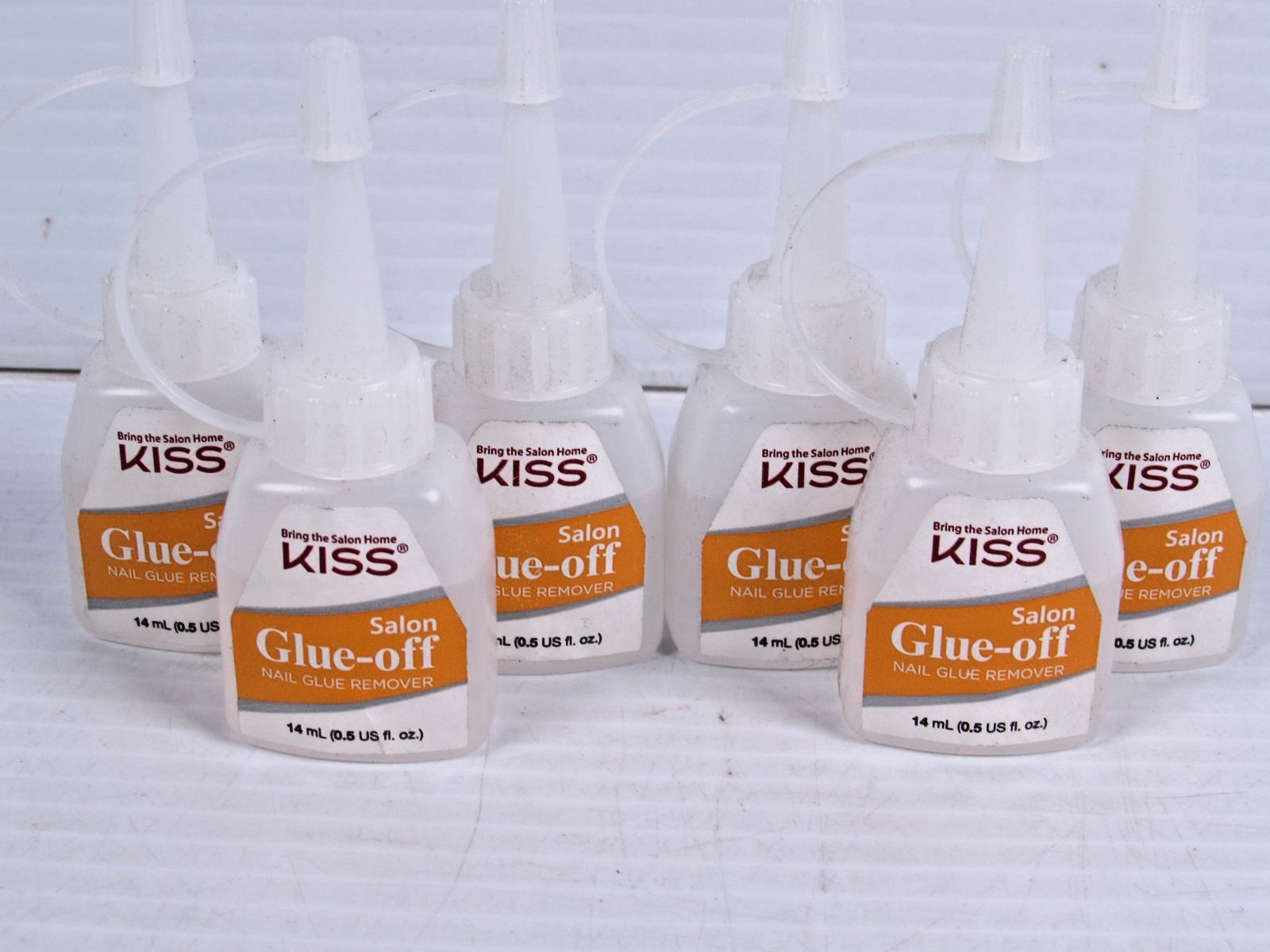 6X KISS Glue Off False Nail Remover SLIM CHISEL TIP LOT OF SIX BOTTLES