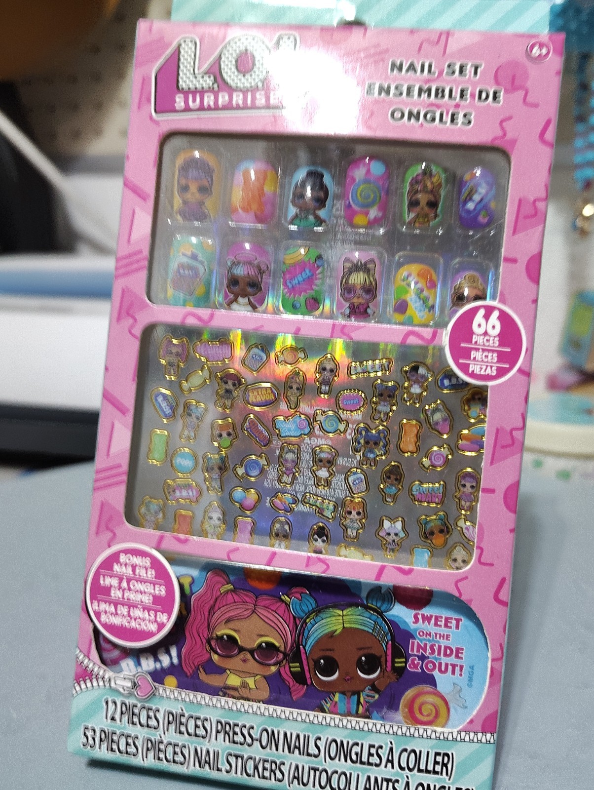lol surprise Nail Set Enseble De Ongles 12 Piece Press -on Nails And 53 Pieces