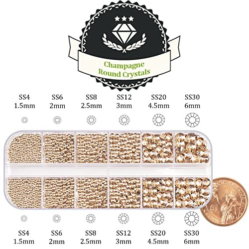 One Pack 2000 Pcs of Flatback Round Champagne 25-One Pack of Champagne