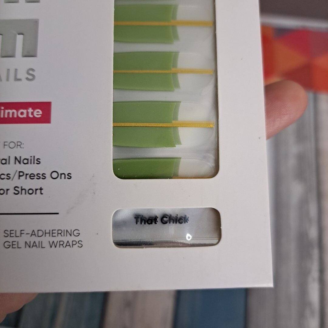 (2) Kyutee Nails Peel Press Instant Gel Polish Manicure ~That Chick~ Olive Green
