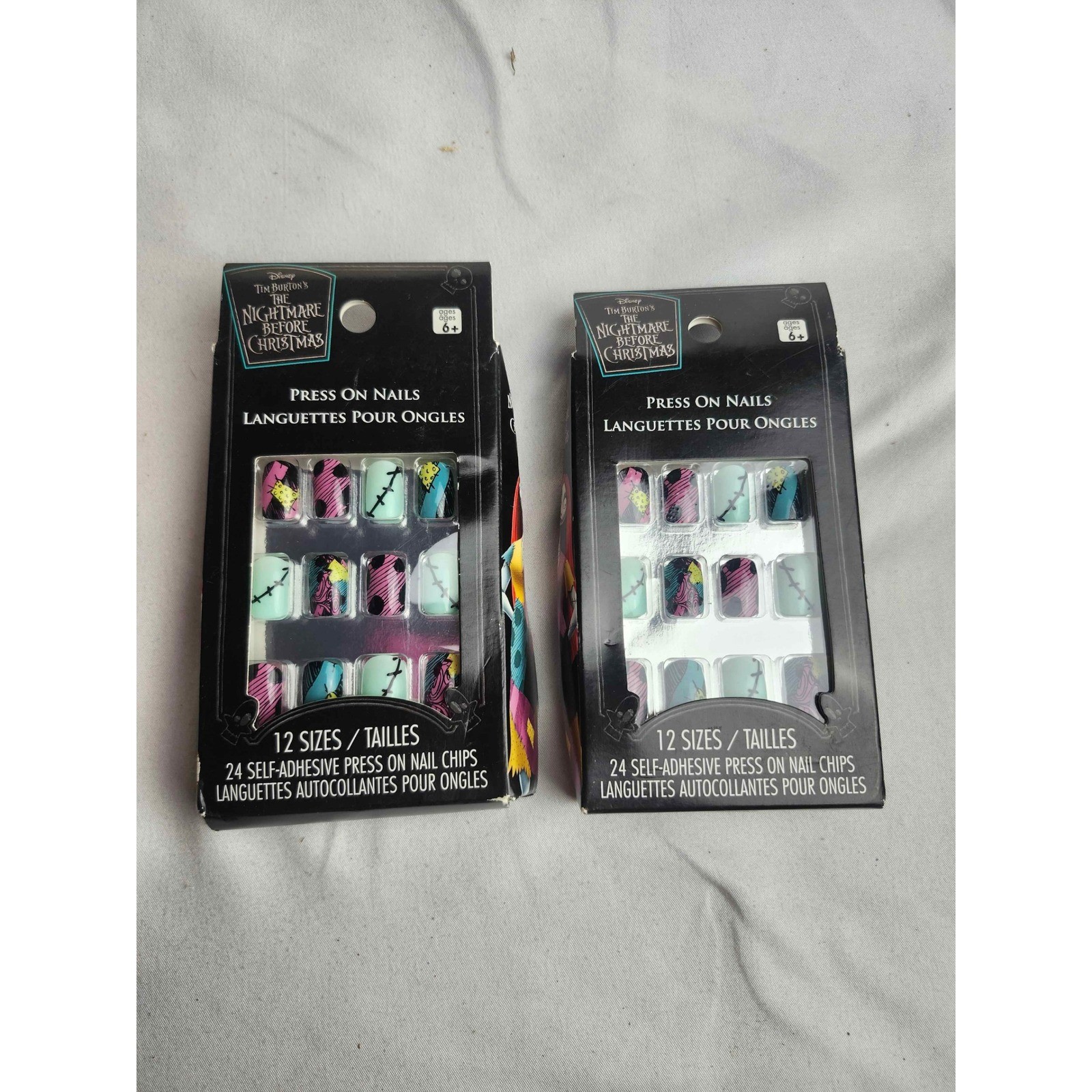 Disney Nightmare Before Christmas Sally Press On Nails 2 Packs 24ct Each NWT