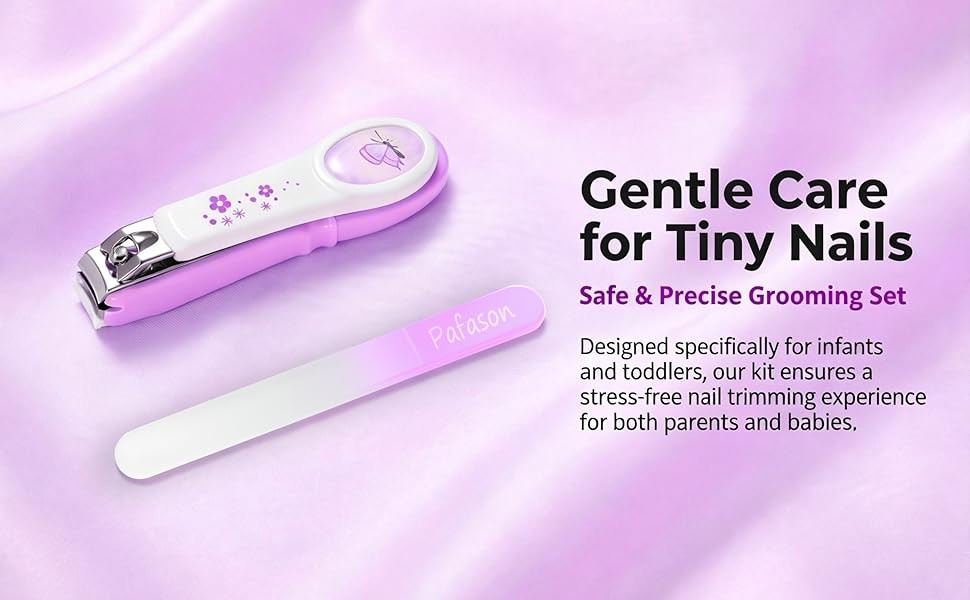 PAFASON Baby Safety Nail Clipper Cutter Trimmer with Nail Catcher and Baby