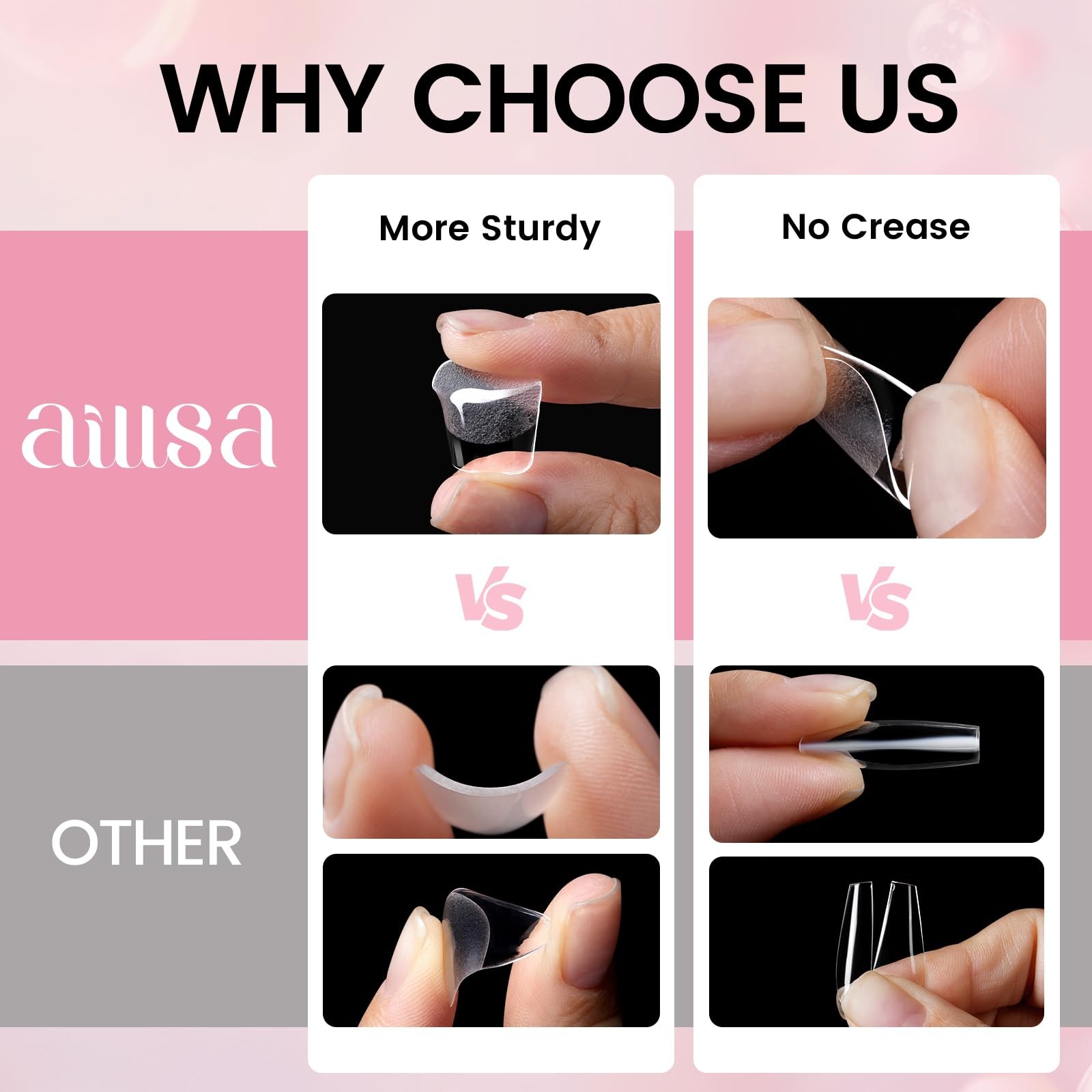 AILLSA Gel Nail Tips Kit Extra Short Square Nail Tips 120pcs
