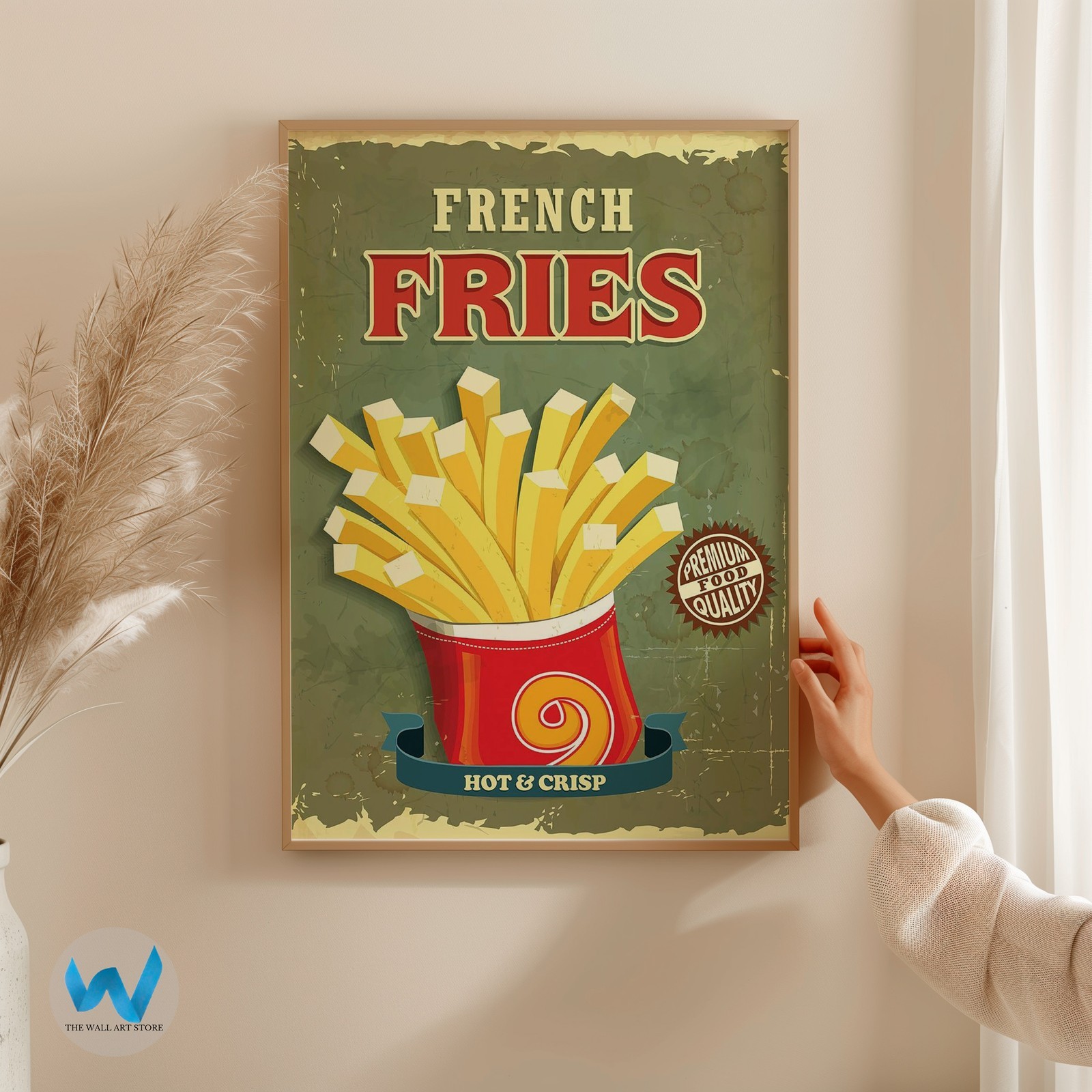 Retro French Fries Poster Wall Art – Vintage Kitchen Decor Home Decor