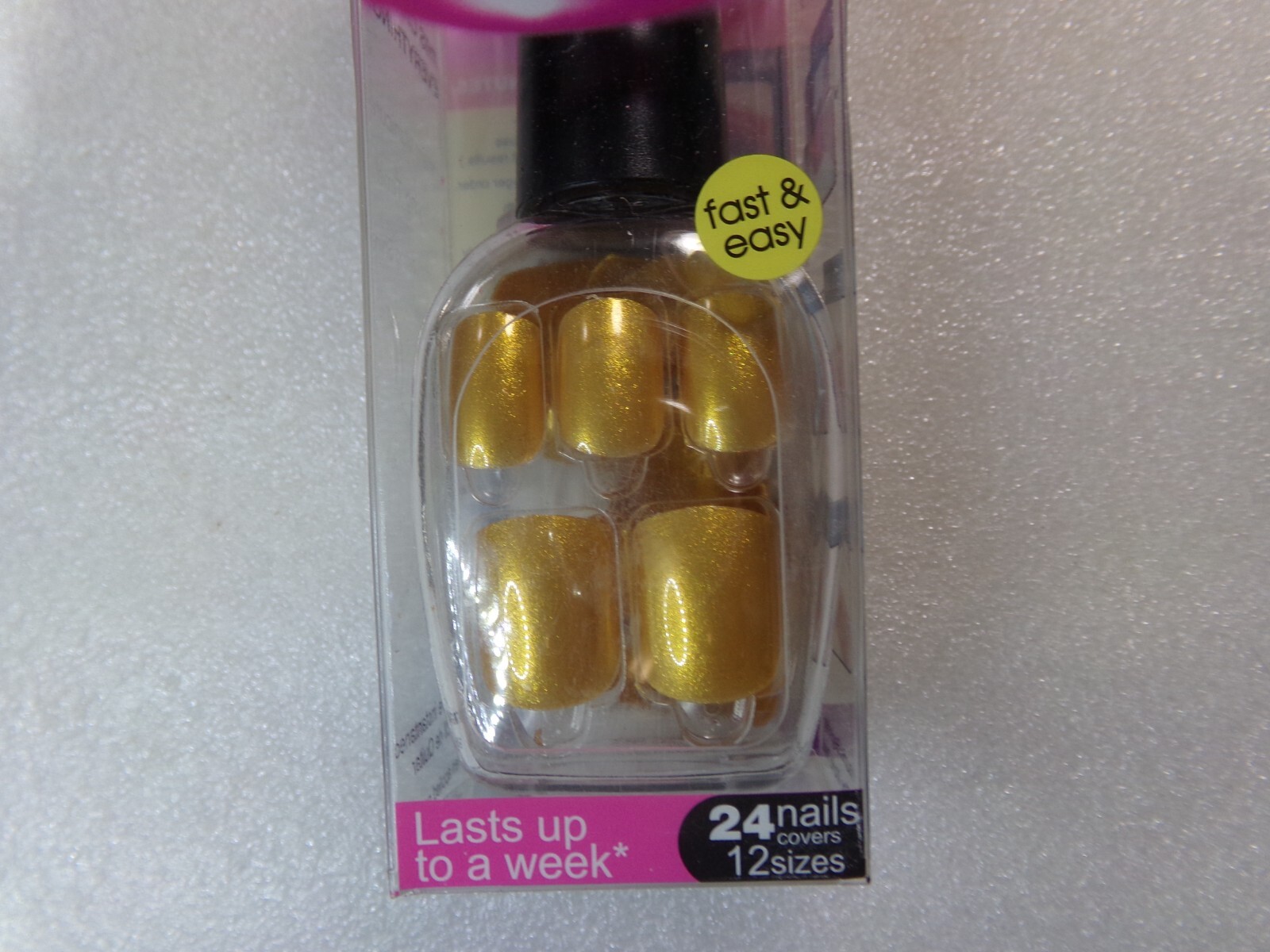Nadeco Nails “Compare to imPRESS” Press-on Nails short, Shiny Blue Pink