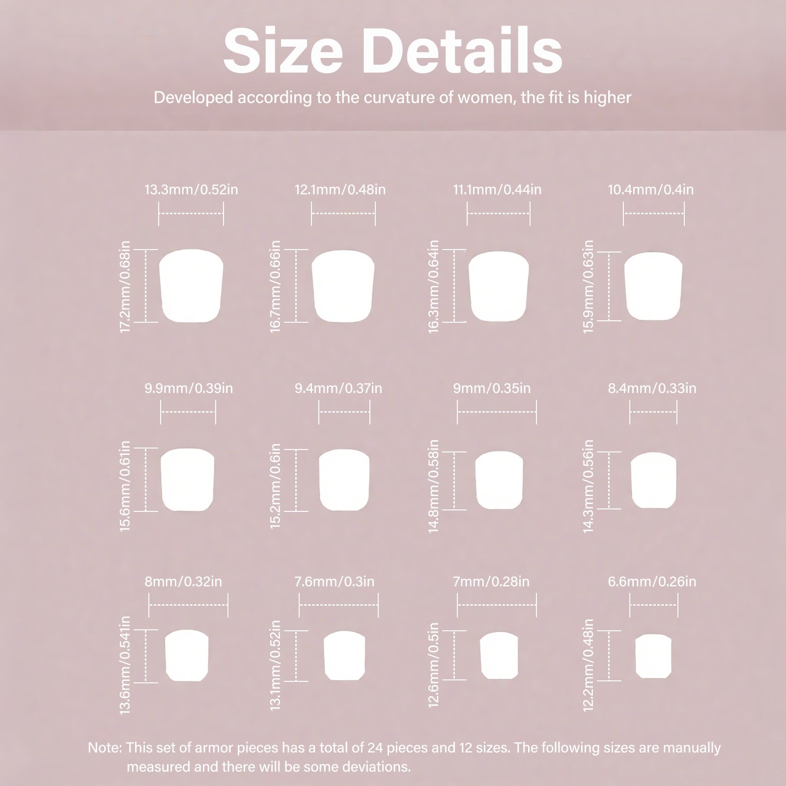 Glitter Nude Short Square Press-On Nails, 24Pcs Fake Nails with Full Prep Kit