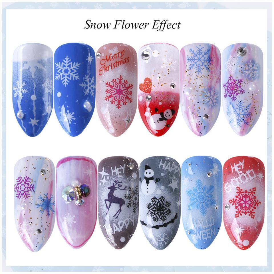 Christmas Snowflakes Nail Art Water Stickers Decals Santa Matte Winter Candy