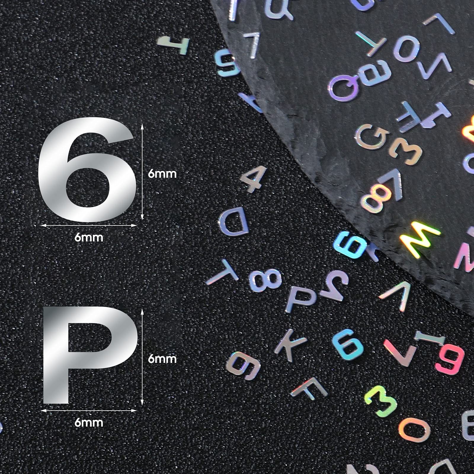 3500 Pieces Alphabet Number and Letter Glitter 6 mm Confetti Holographic Laser