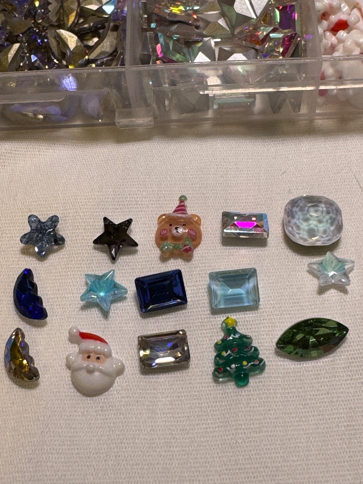 HUGE lot of Nail Charms!! Storage Boxes included! Labubu Stitch Pooh SpongeBob