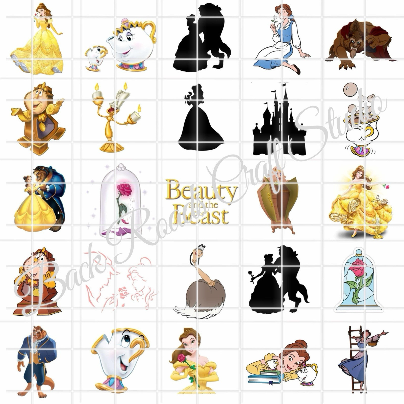 Beauty And The Beast Waterslide Decals Finger Nail, Instructions (set of 50) SS