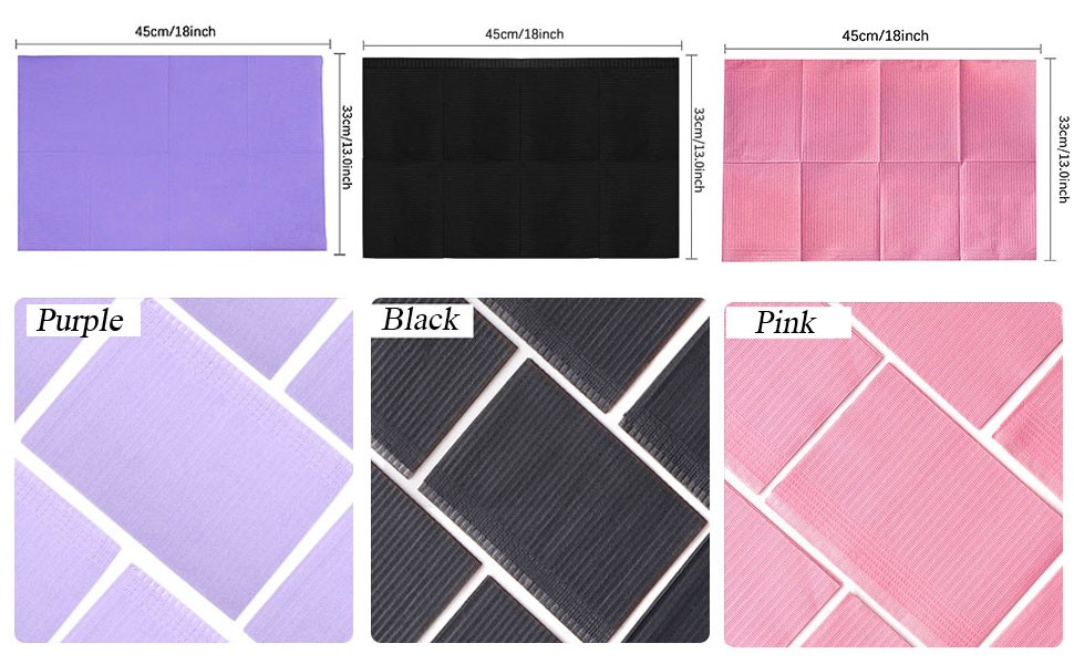 Nail Table Mats Disposable Nail Art Paper Towels,50PCS Black Waterproof 3 Ply