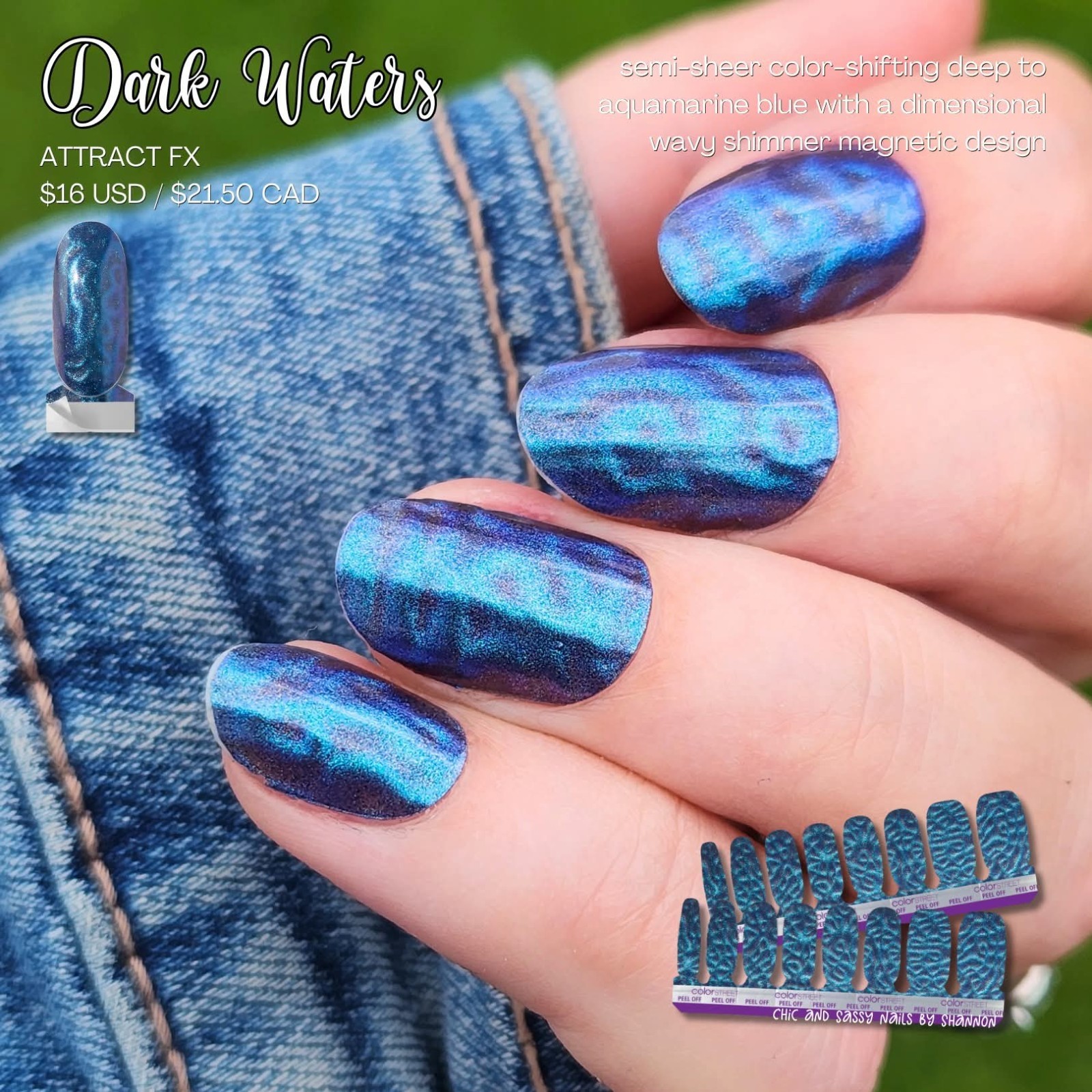 💅Color Street Dark Waters Lmtd Edtn Shifting Tides *Free Shipping* Offers***💅
