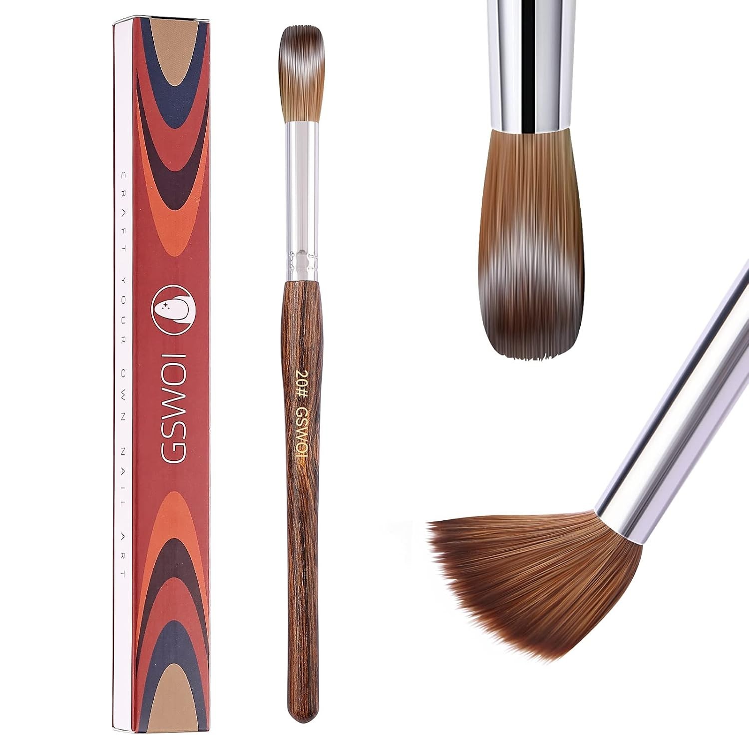 Kolinsky Acrylic Nail Brush #20 Wooden Handle