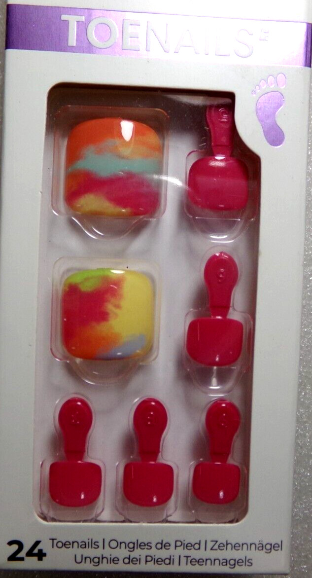 IMPRESS PEDICURE TOENAILS Pink Yellow, Blue Stargazing