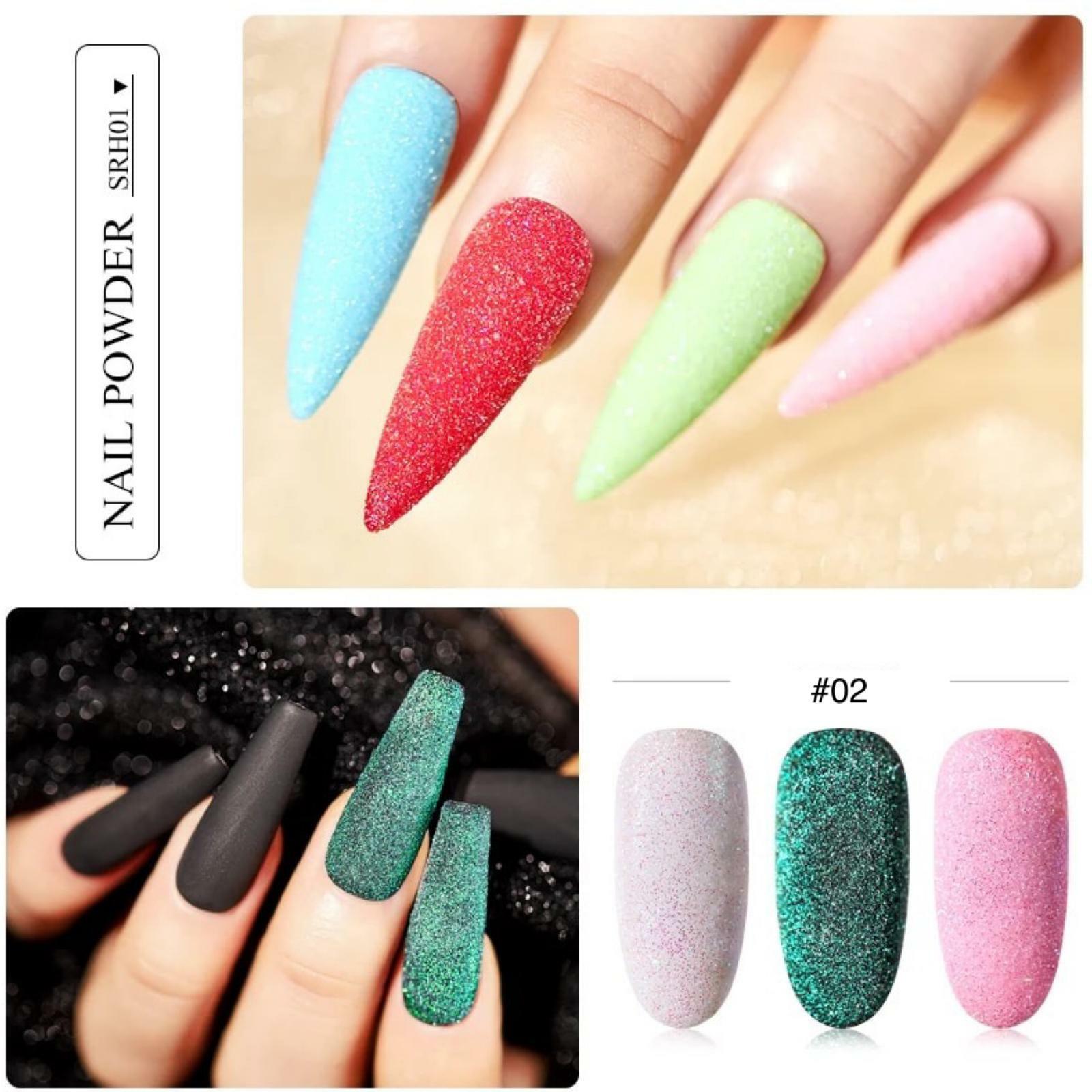 17 Colours Mermaid Nail Glitter Powder Sugar Neon Iridescent Aurora Mirror