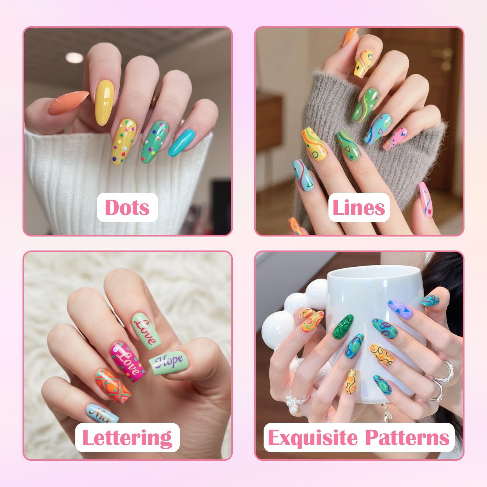 Nail Art Pens Set, Fine Tip 12 Colors Nails Art Markers Non-Toxic, Quick-dryi…