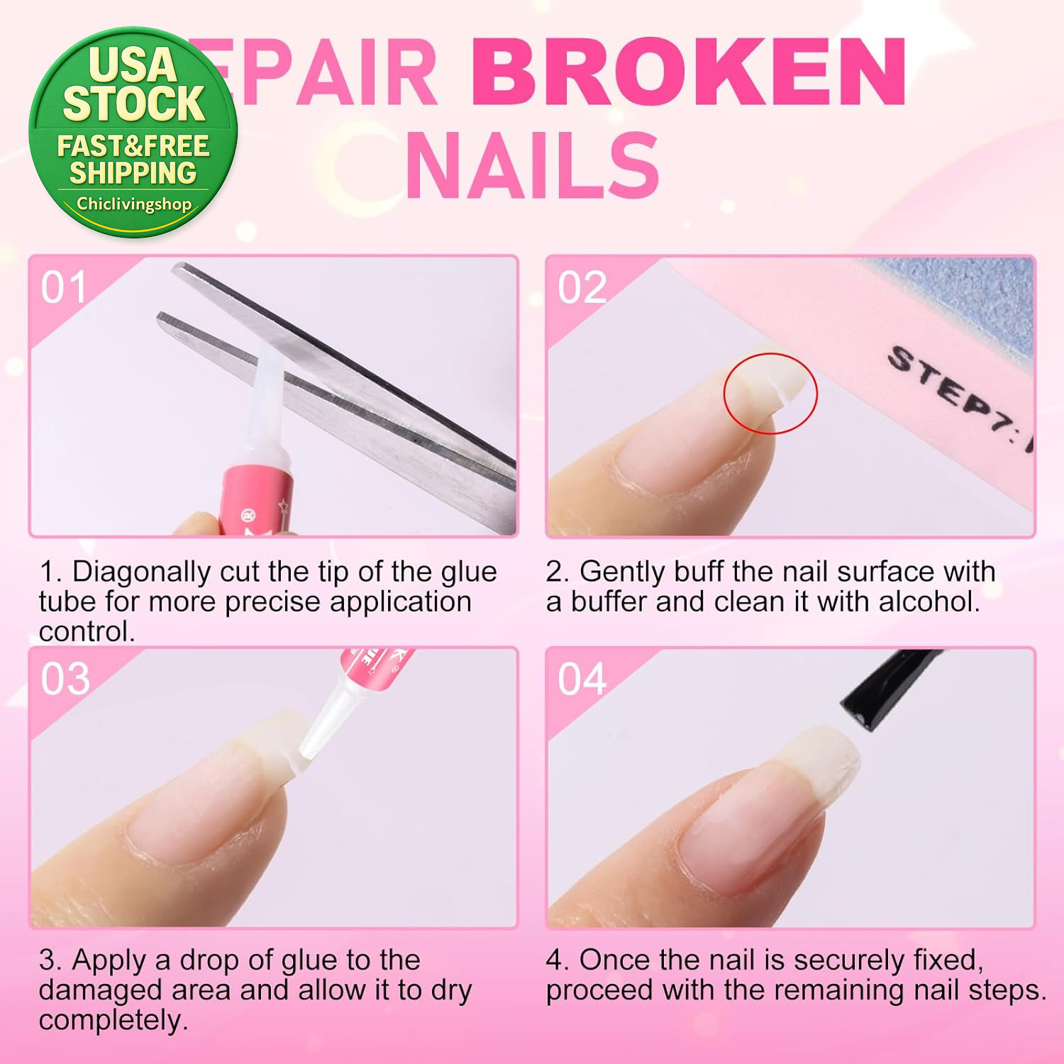 Nail Glue for Press on Acrylic Tips 12 Pack Long Lasting Strong Adhesive