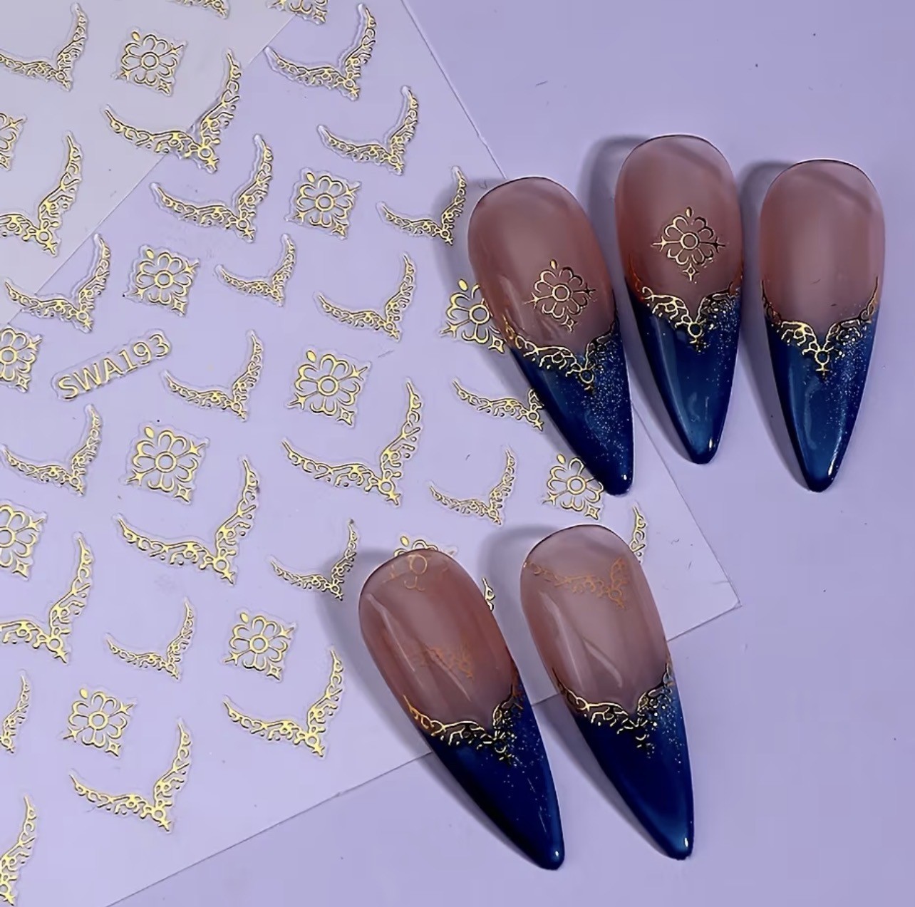 3D Lace French Line Nail Art Stickers Embossed Wedding Bridal Design DIY SWA193