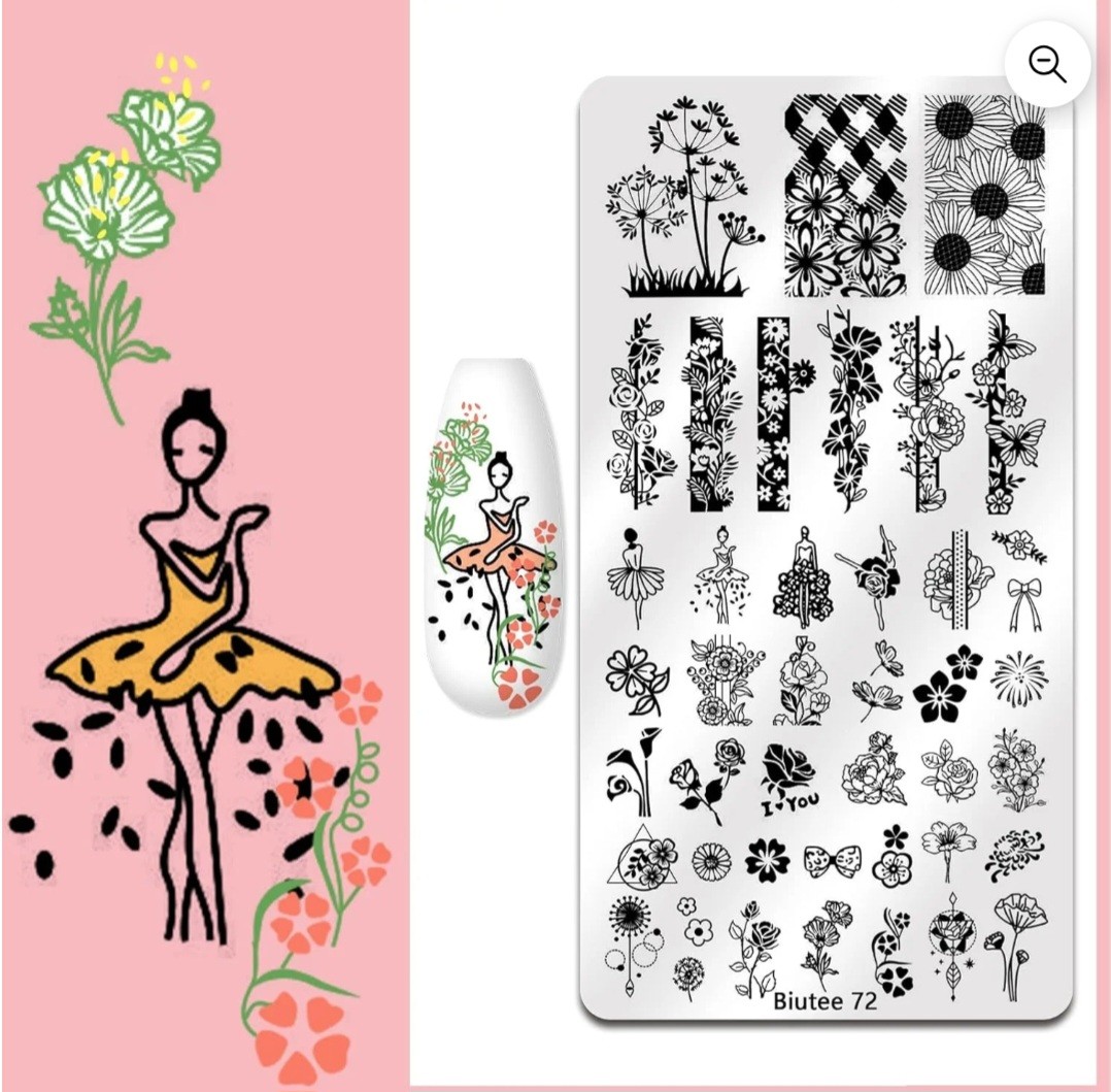 Biutee Nail Stamper Kit Nail Art Set 8 Stamping Plate Polish Gel 12 Stamping