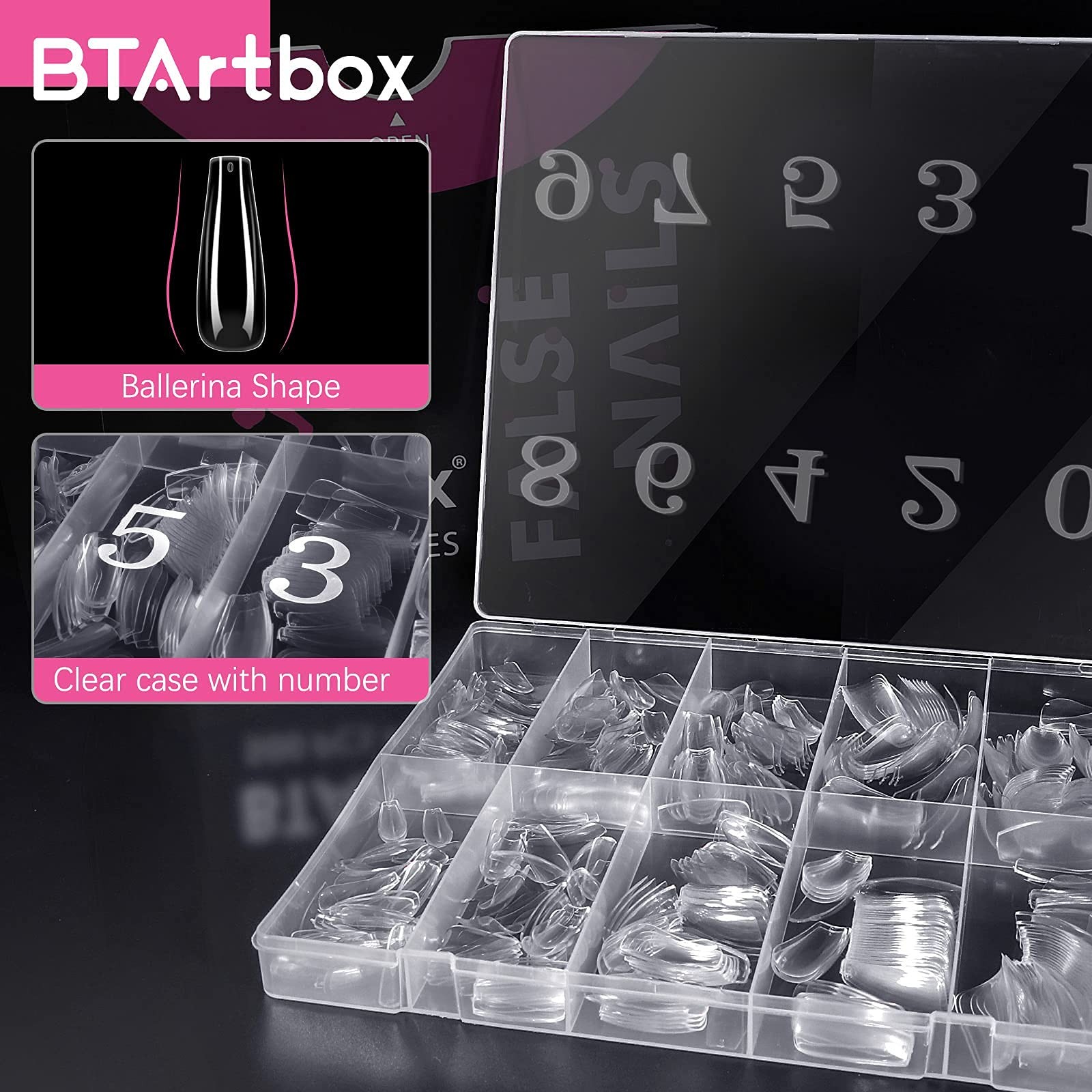Long Fake Nails – Clear Acrylic Coffin Shaped Ballerina Nails Tips 500pcs Ful…