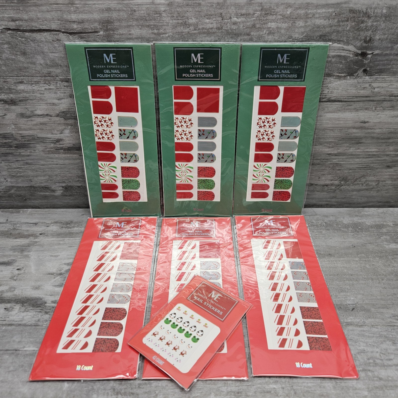 Modern Expressions ~Christmas Theme Gel Nail Polish Stickers Lot (6)
