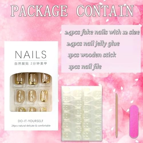 Press on Nails Square Short Length Glossy Full Cover Acrylic – Square