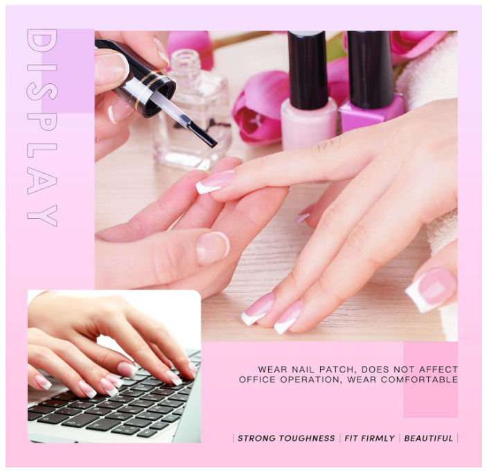 120 PCS Clear & White French Nail Tips – Short Acrylic Press On, 12 Sizes