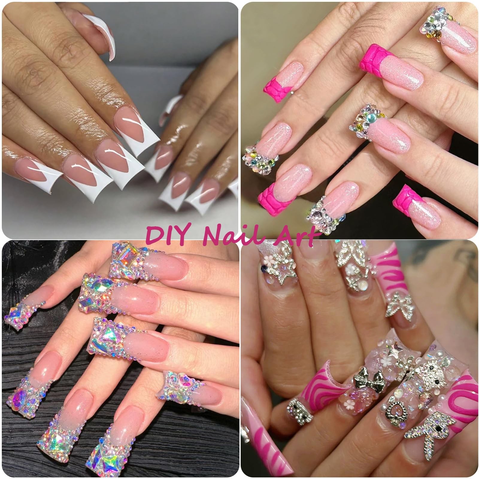 ASONRL 500Pcs 500 Piece Assortment, Short Clear Duck Nail Tips 500Pcs/Box