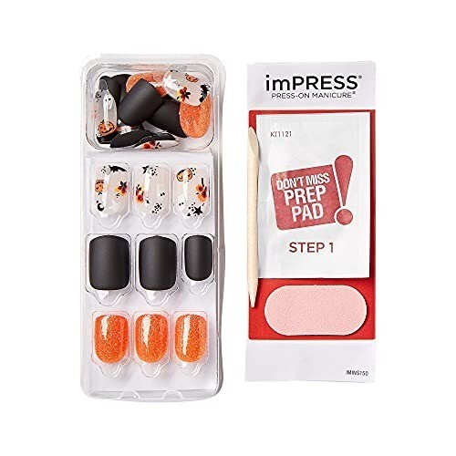 imPRESS Halloween Glow In Dark Press-On Nails HAUNTED Pumpkins Ghosts Witches